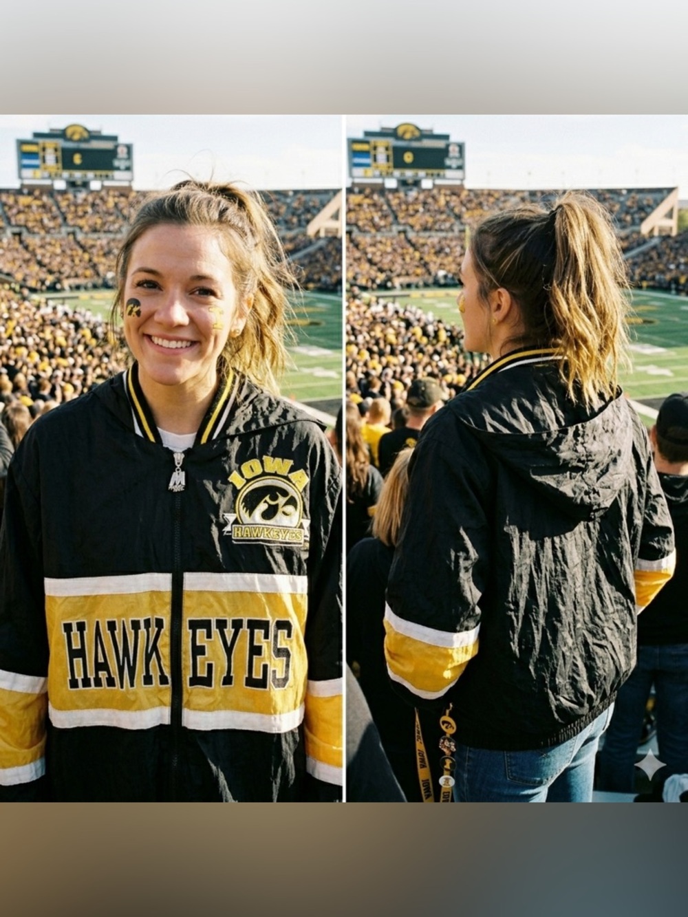 Vintage Mighty Mac Iowa Hawkeyes Windbreaker